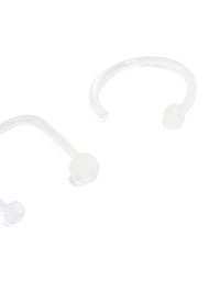 Clear Nose Ring & Studs 3-Pack - link has visual effect only