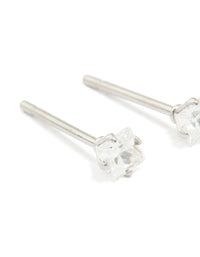 Waterproof Stainless Steel Prism Cubic Zirconia Stud Earrings - link has visual effect only
