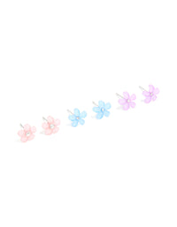 Pastel Acrylic Diamante Centre Daisy Stud Earrings 3-Pack - link has visual effect only