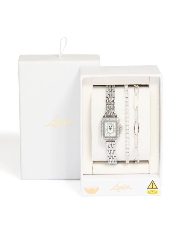 Silver Vintage Watch & Bracelet Pack