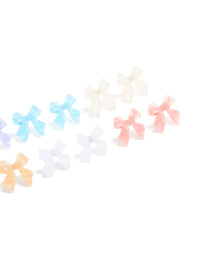Pastel Acrylic Bubble Bow Earrings 8-Pack - link has visual effect only