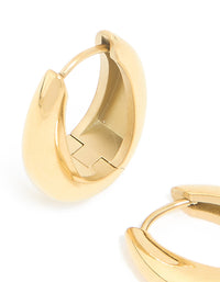 Waterproof Gold Plated Stainless Steel Hinge Hoop Earrings - link has visual effect only