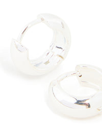 Waterproof Stainless Steel Chunky Mini Hoop Earrings - link has visual effect only