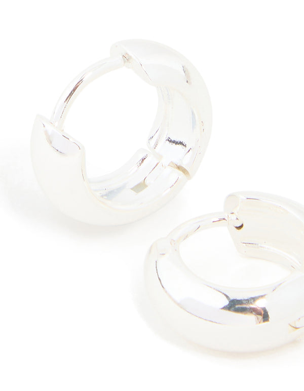 Waterproof Stainless Steel Chunky Mini Hoop Earrings