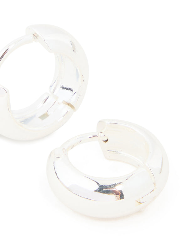 Waterproof Stainless Steel Chunky Mini Hoop Earrings