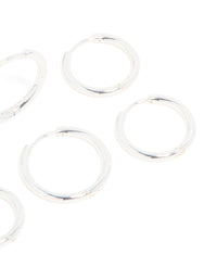 Waterproof Stainless Steel Thin Hoop Clicker Earrings 3-Pack - link has visual effect only