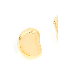 Waterproof Gold Plated Stainless Steel  Pebble Stud Earrings - link has visual effect only