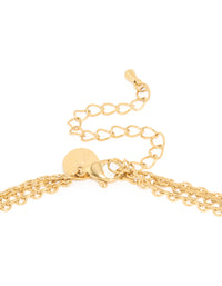 Waterproof Gold Plated Stainless Steel Delicate Layered Chain Necklace - link has visual effect only