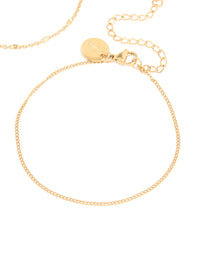 Waterproof Gold Plated Stainless Steel Mixed Chain Bracelets 3-Pack - link has visual effect only