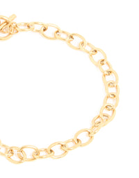 Waterproof Gold Plated Stainless Steel Heart FOB Bracelet - link has visual effect only