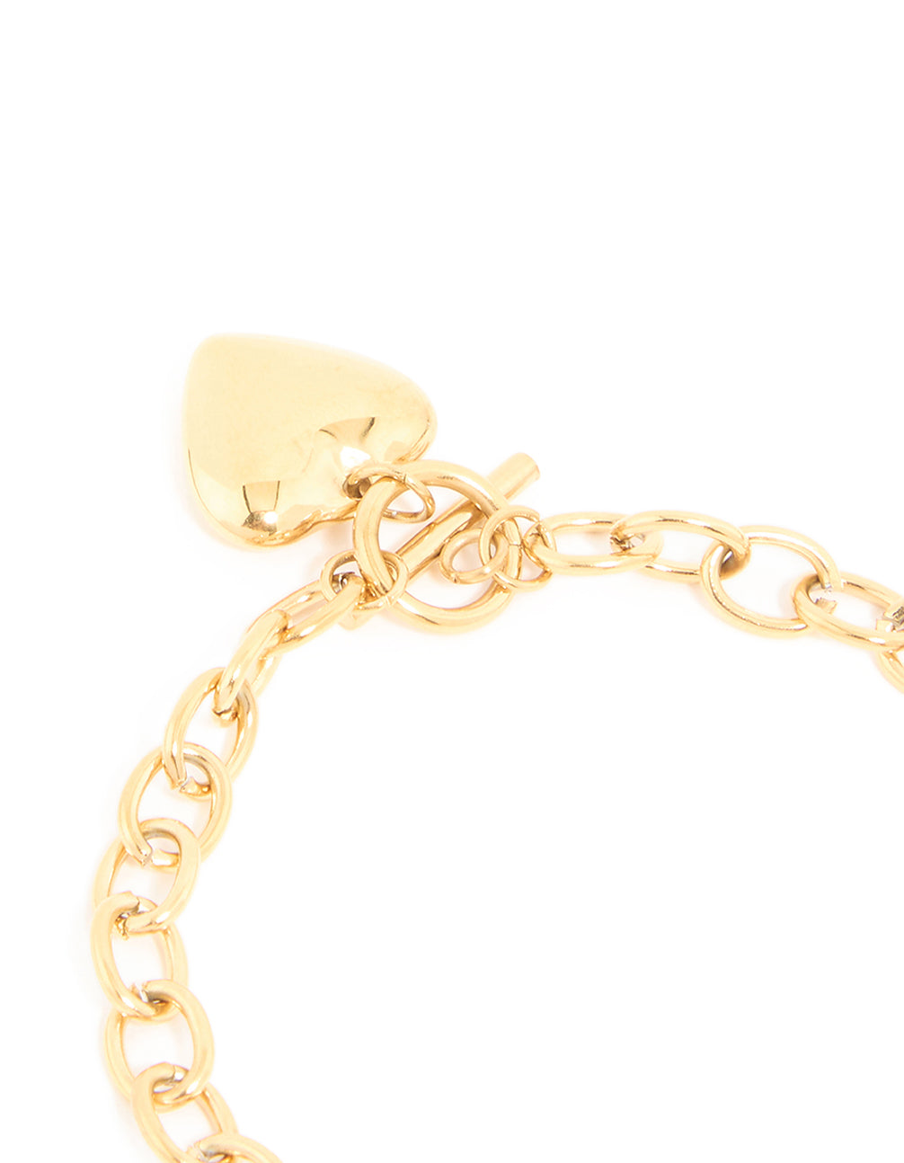 Waterproof Gold Plated Stainless Steel Heart FOB Bracelet