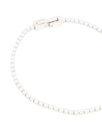 Waterproof Stainless Steel Cubic Zirconia Tennis Bracelet - link has visual effect only