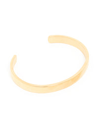 Waterproof Gold Plated Stainless Steel Smooth Wrist Cuff - link has visual effect only