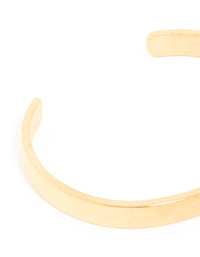 Waterproof Gold Plated Stainless Steel Smooth Wrist Cuff - link has visual effect only