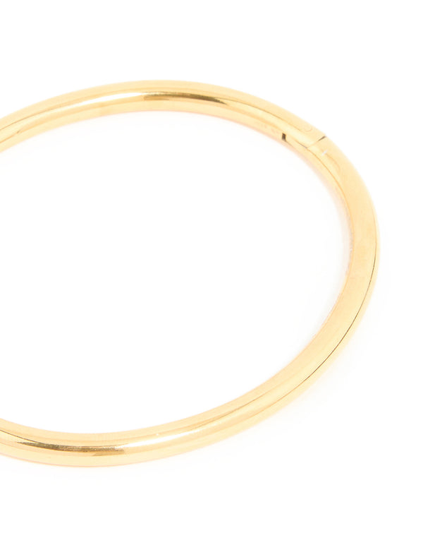 Waterproof Gold Plated Stainless Steel Oval Hinge Bangle