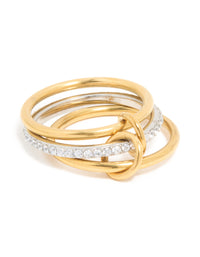 Waterproof Gold Plated Stainless Steel Rondell Spinner Ring - link has visual effect only