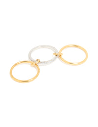 Waterproof Gold Plated Stainless Steel Rondell Spinner Ring - link has visual effect only
