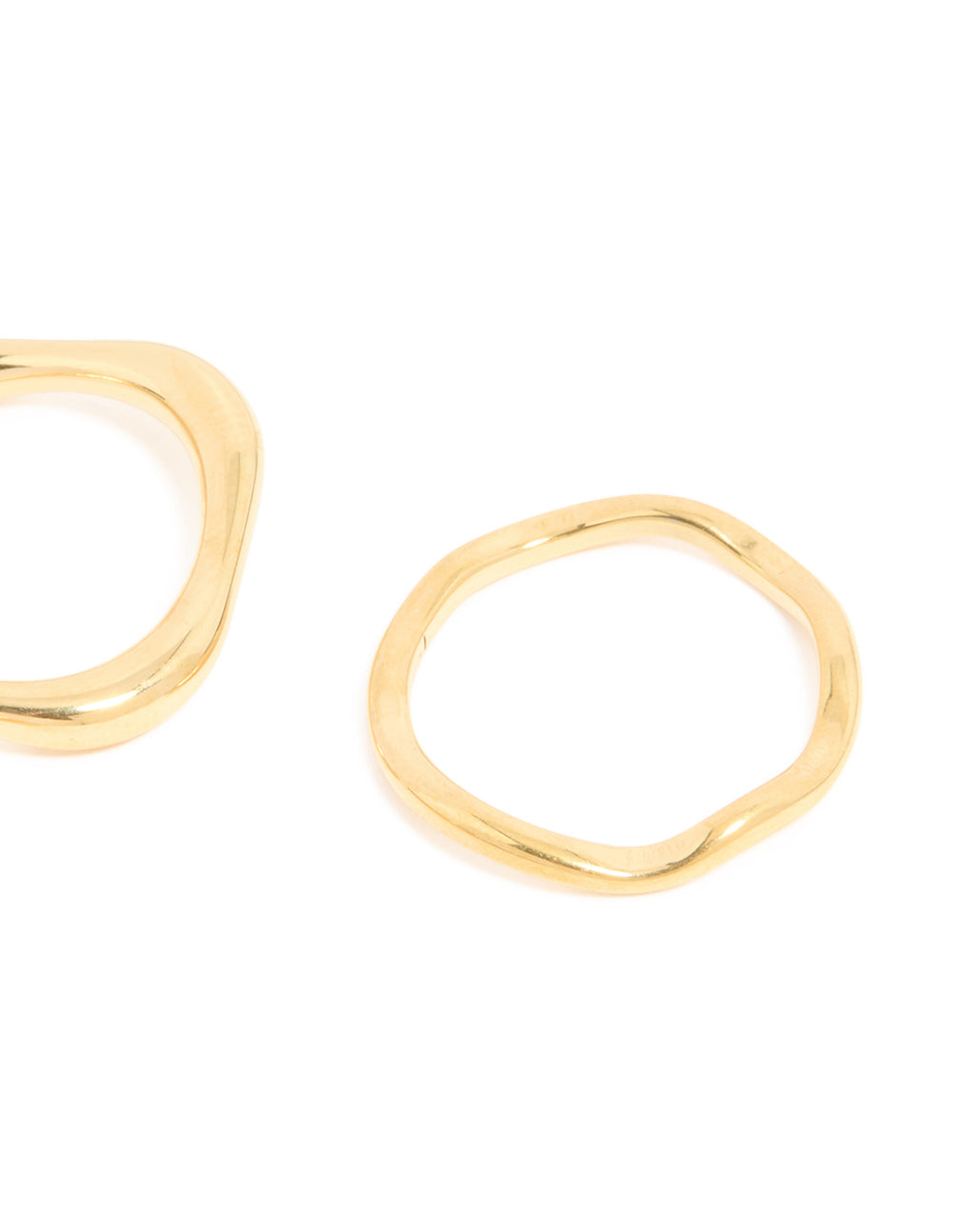 Waterproof Gold Plated Stainless Steel Organic Design Rings 3-Pack