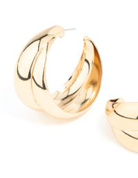 Gold Bold Double Open Hoop Earrings - link has visual effect only