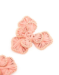 Mixed Metal Pink Raffia Paper Flower Stud Earrings - link has visual effect only