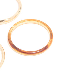 Gold & Brown Acrylic Bangles 4-Pack - link has visual effect only