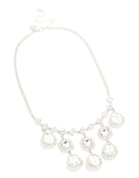 Silver Diamante Multi Drop Necklace - link has visual effect only