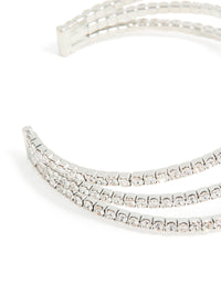 Silver Diamante Snowflake Layered Wrist Cuff - link has visual effect only