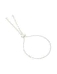 Silver Plated Cubic Zirconia Toggle Bracelet - link has visual effect only