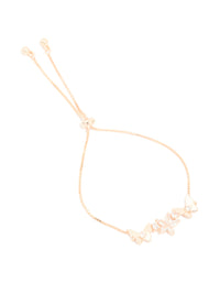 Rose Gold Plated Cubic Zirconia Flower & Butterfly Toggle Bracelet - link has visual effect only