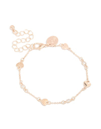 Rose Gold Plated Cubic Zirconia Hearts Bracelet - link has visual effect only