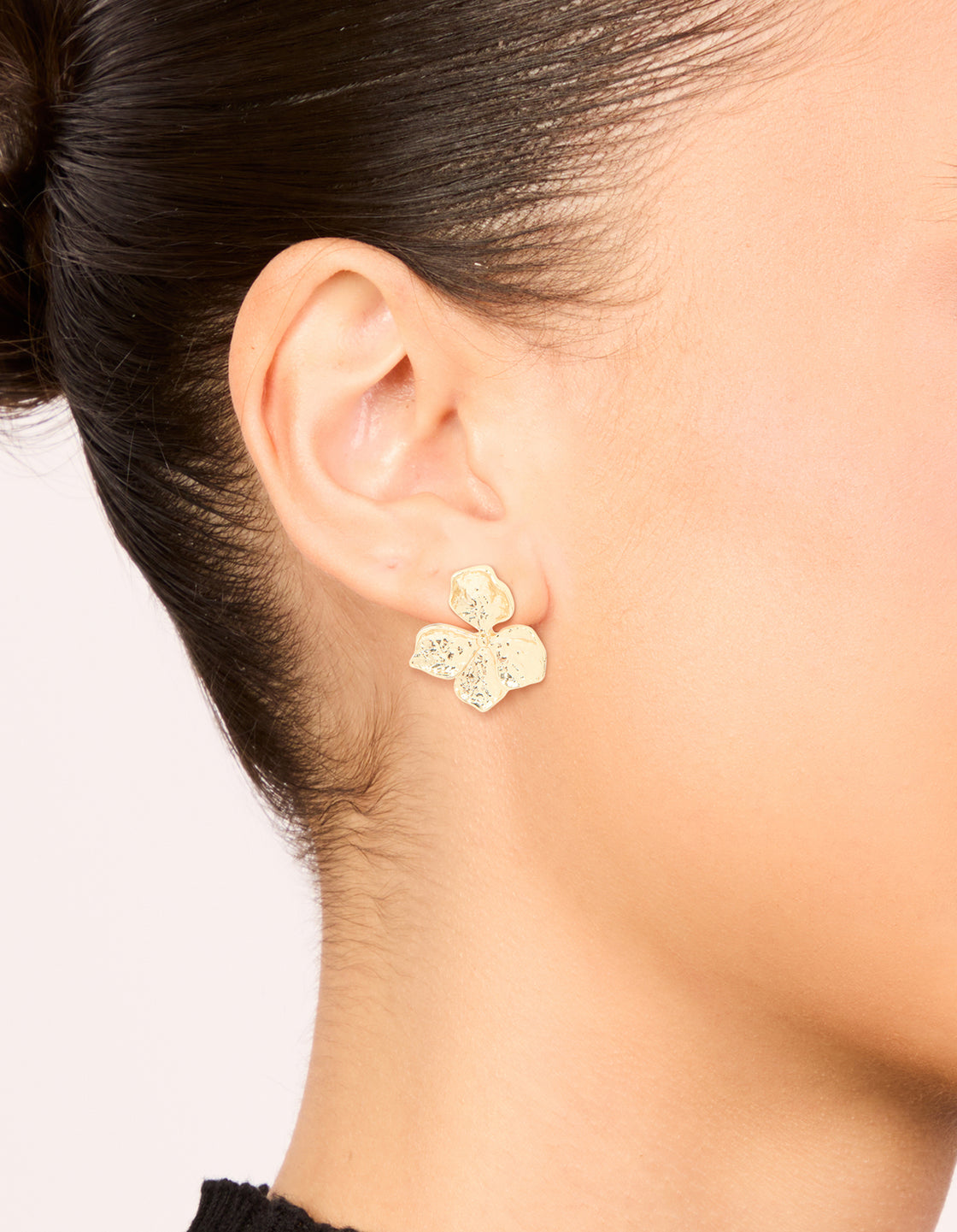 Gold Plated Floral Detail Stud Earrings