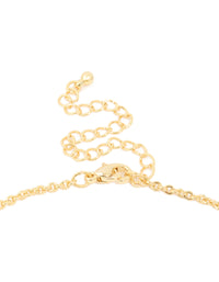Gold Plated Diamante White Flower Y-Necklace - link has visual effect only