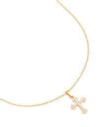 Waterproof Gold Plated Stainless Steel Mini Cross Short Necklace - link has visual effect only