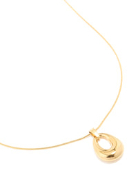 Waterproof Gold Plated Stainless Steel Open Oval Pendant Necklace - link has visual effect only