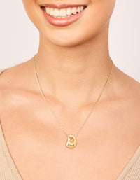 Waterproof Gold Plated Stainless Steel Large Bubble Letter D Necklace - link has visual effect only