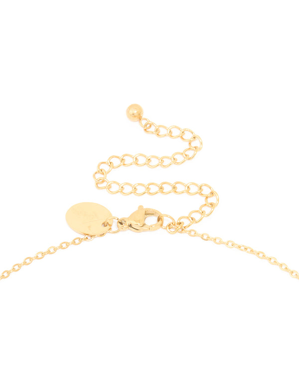 Waterproof Gold Plated Stainless Steel Large Bubble Letter D Necklace