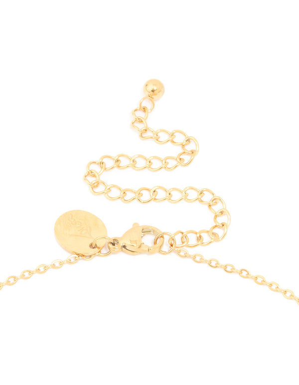 Waterproof Gold Plated Stainless Steel Large Bubble Letter F Necklace