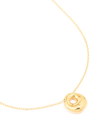 Waterproof Gold Plated Stainless Steel Large Bubble Letter O Necklace - link has visual effect only