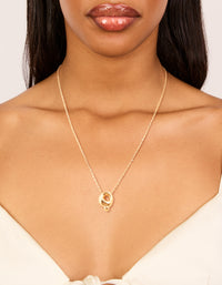 Waterproof Gold Plated Stainless Steel Large Bubble Letter Q Necklace - link has visual effect only