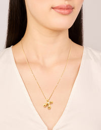Waterproof Gold Plated Stainless Steel Large Bubble Letter X Necklace - link has visual effect only
