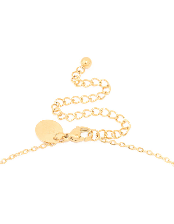 Waterproof Gold Plated Stainless Steel Large Bubble Letter X Necklace