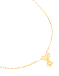 Waterproof Gold Plated Stainless Steel Large Bubble Letter Y Necklace - link has visual effect only