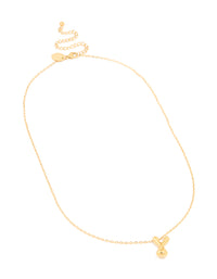 Waterproof Gold Plated Stainless Steel Large Bubble Letter Y Necklace - link has visual effect only