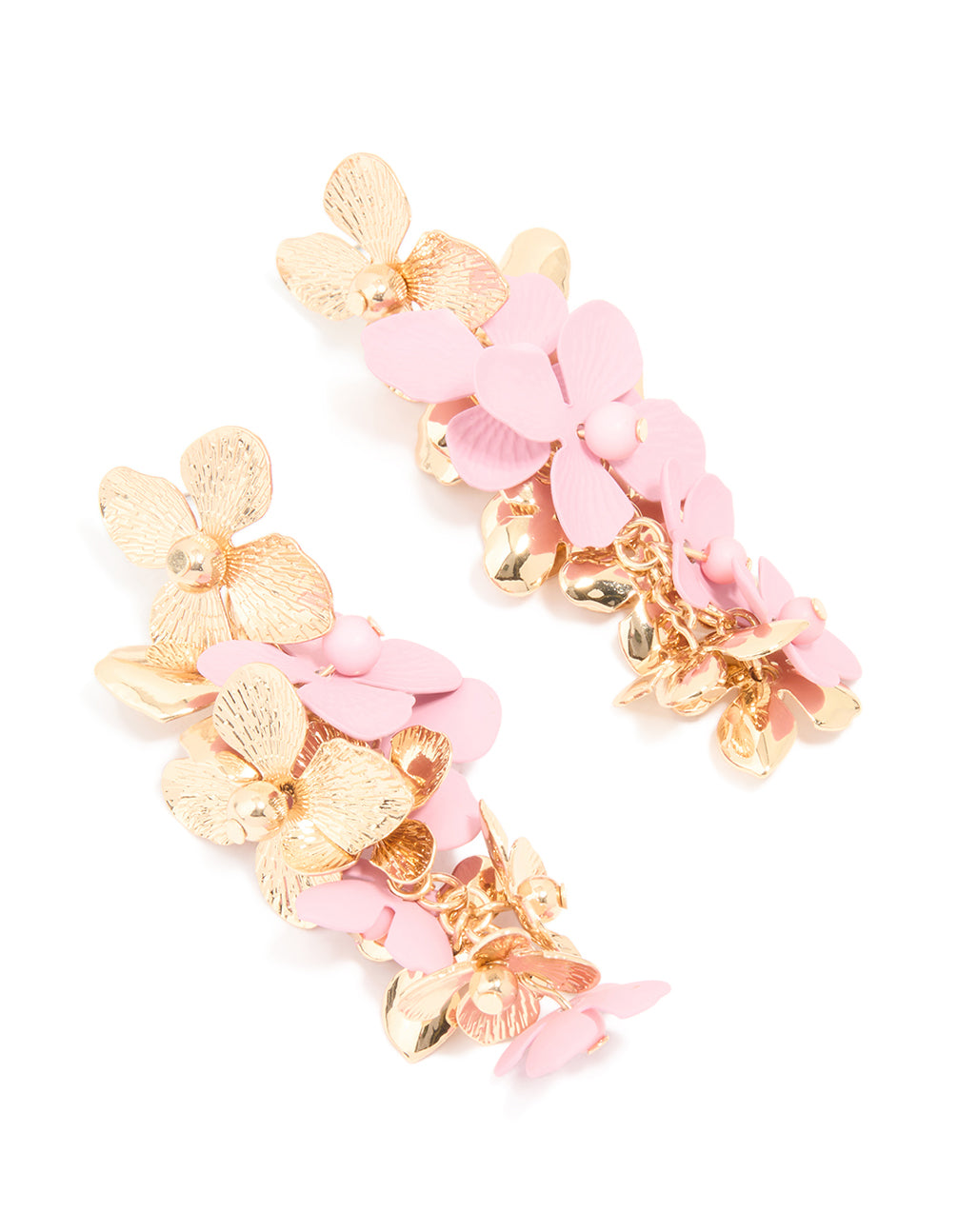 Gold Cascading Flower Drop Earrings