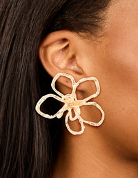 Gold Deconstructed Flower Stud Earrings - link has visual effect only