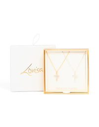 Mixed Metal Diamante Cross Necklaces 2-Pack - link has visual effect only