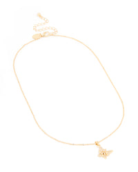 Gold Plated Cubic Zirconia Spinning Butterfly Necklace - link has visual effect only