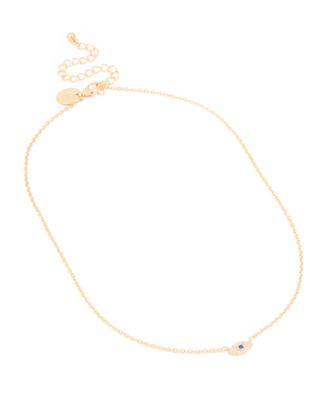 Gold Plated Cubic Zirconia Evil Eye Necklace