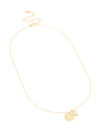 Gold Plated Cubic Zirconia & Star Disc Pendant Necklace - link has visual effect only