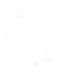 Silver Plated Knotted Pendant Necklace & Earrings Set - link has visual effect only